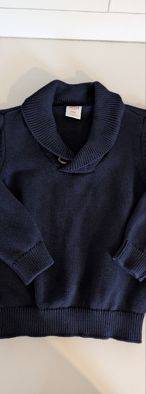 Kids Navy Knit Crewneck Sweater 18-24m